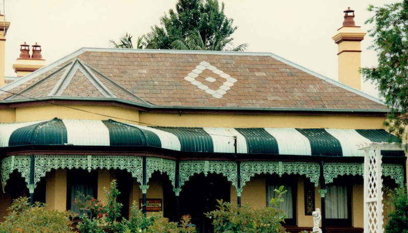 Slate roofing Sydney-Salvaged roof slates with pattern